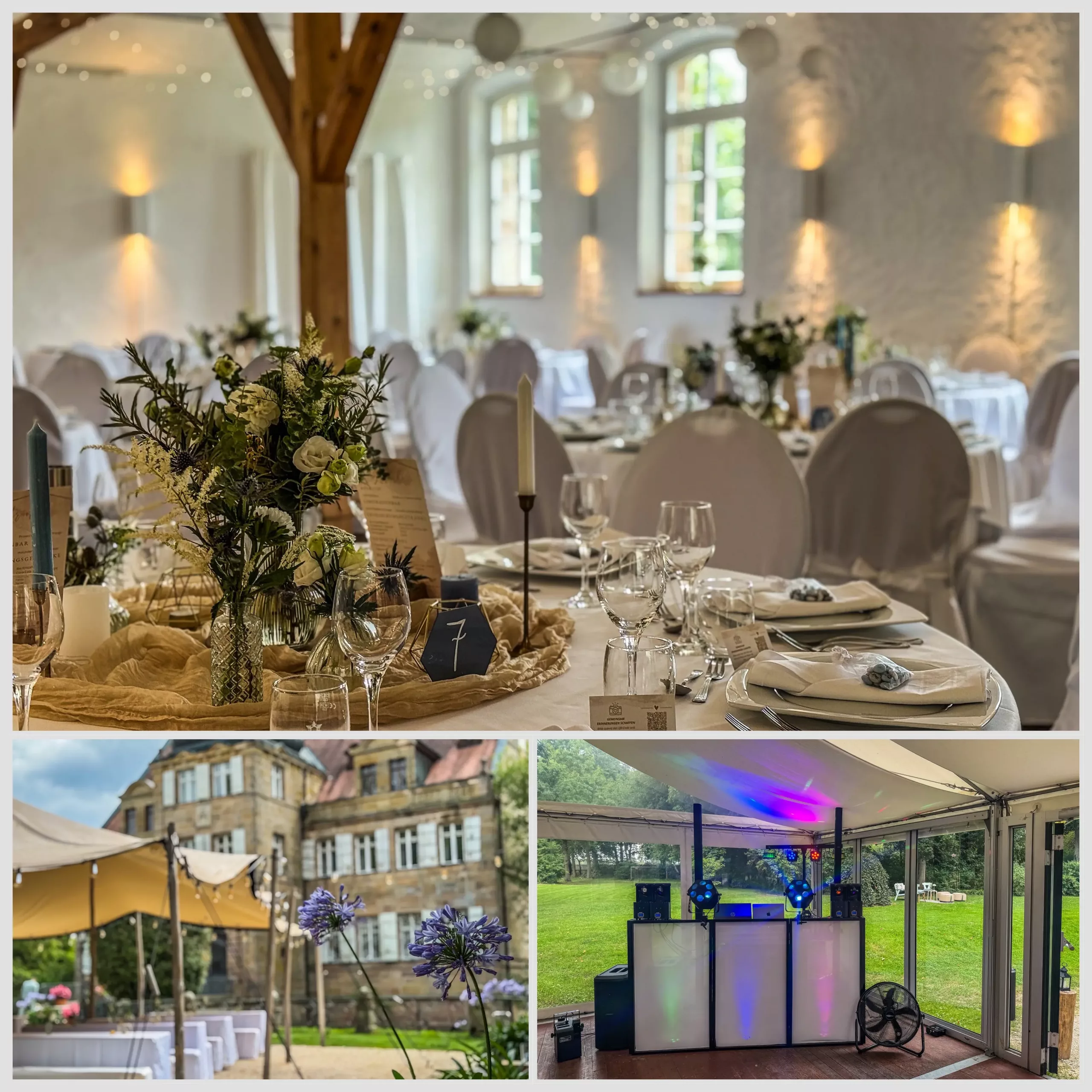 DJ-SetUp-DJ-Alexander-Pavel-Schloss-Dürrenmungenau Hochzeitsfeier im Schloss Dürrenmungenau mit DJ Equipment