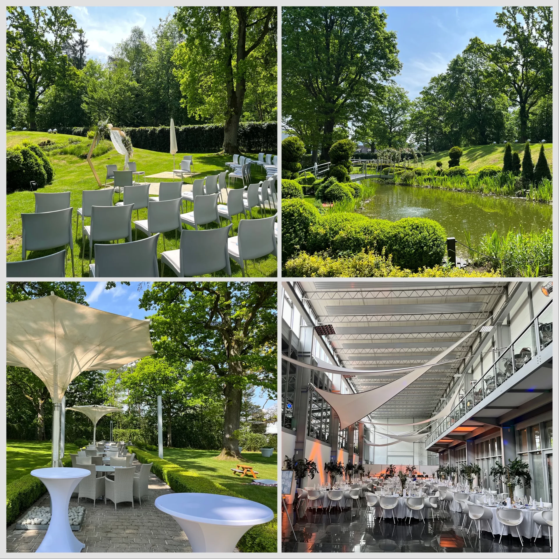 Eindrücke des Gartens und des Festsaals im Dauphin Speed Event in Hersbruck